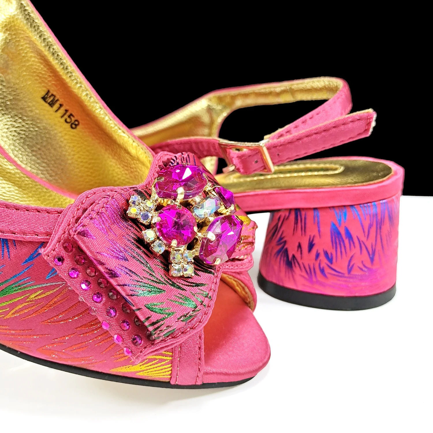 QSGFC Nigerian Style Comfortable Heels And Elegant Bag Set Color Matching Handbag Wedding Party Women Shoes 241030