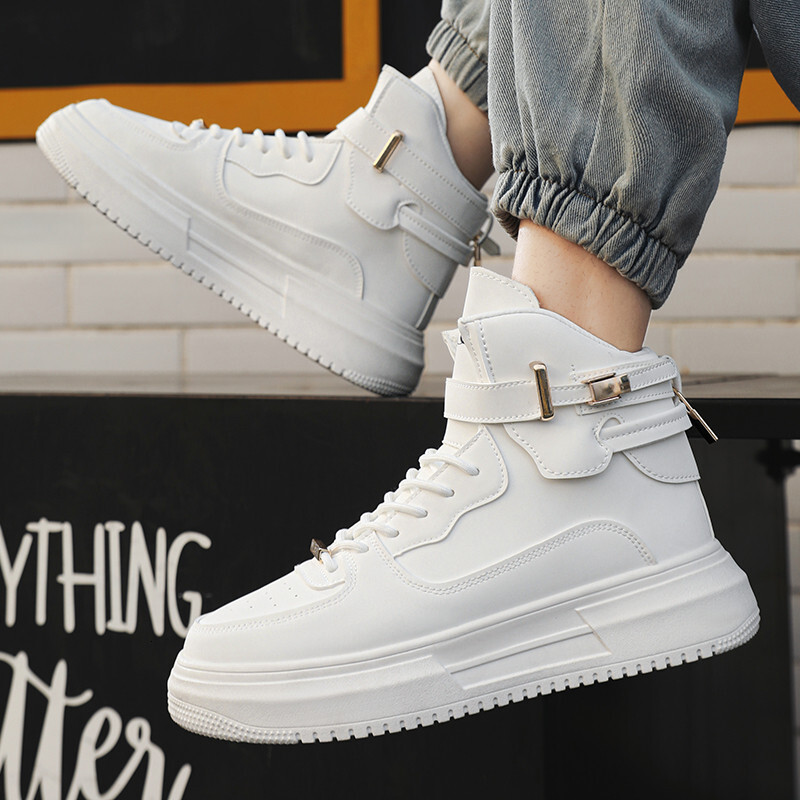 Hot Fashion Brown 2024 Designer High Top Comfortable Platform Shoes Men Casual Mens Skateboard Sneakers