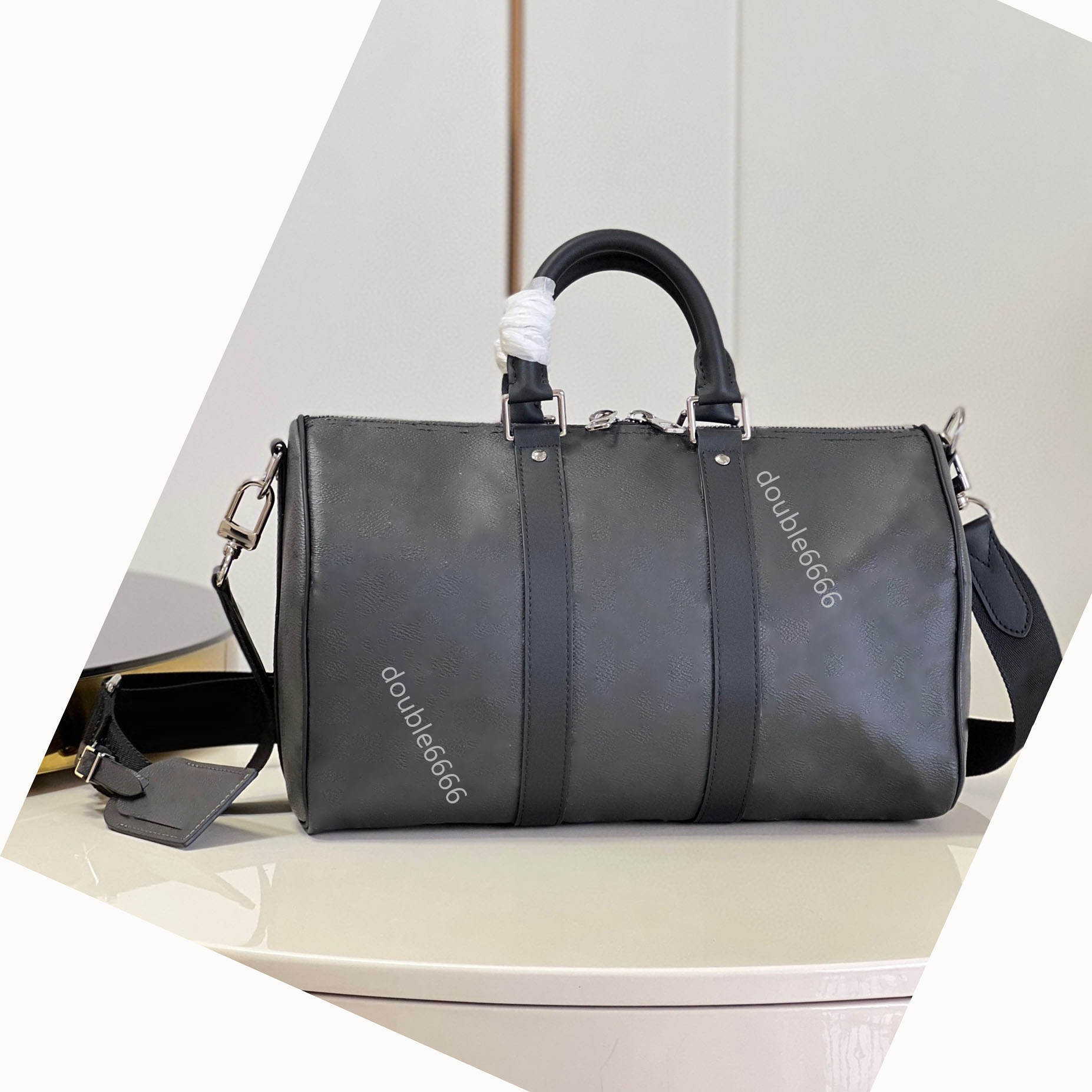 Top quality luxury designer men's messenger bag flower print embossed pattern Boston bag classic 35cm size shoulder bag crossbody traveling bag Laptop Bag