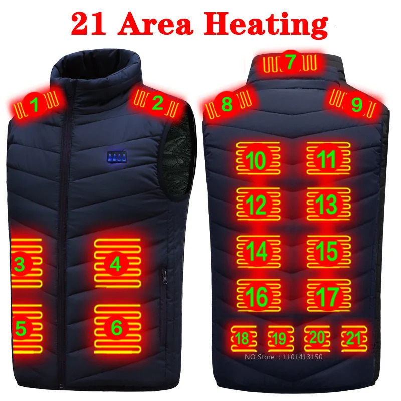 Electric Heated 21 Heated Areas Zones Vest Jackets Sportswear Heated Coat Graphene Heat Coat USB Heating Jacket For Camping 241031