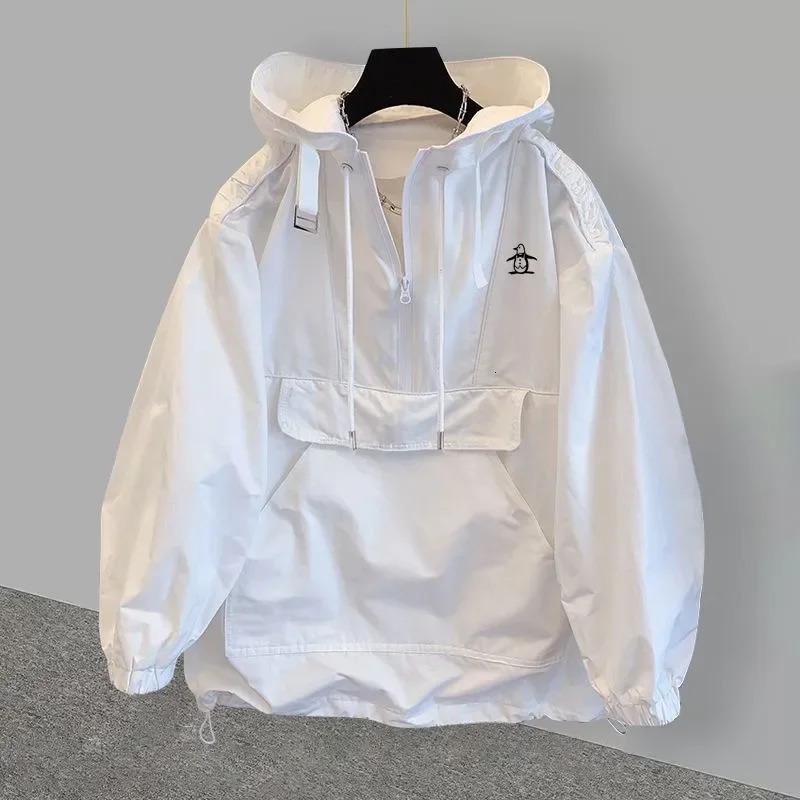 Autumn Golf Wear Men y Jacket Trend Hooded Windproof Coat Korean Clothing Casual Tshirt 241030