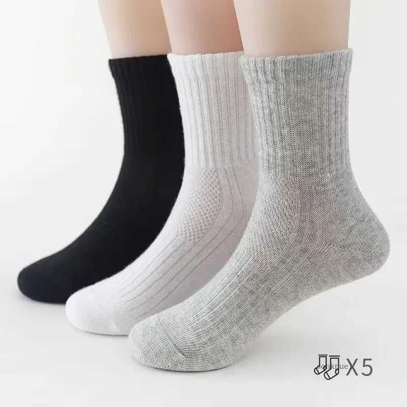 5 pairs/batch of black and white childrens socks casual baby girls boys cotton striped mesh summer autumn preparatory childrens socks W241030
