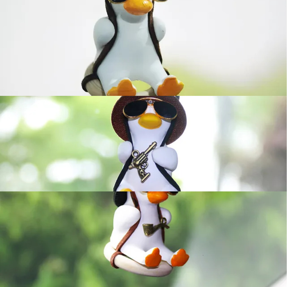 New Anime Pink Swing Duck Decoration Pendant Cute Auto Rearview Mirror Hanging Ornament For Women Car Ineriror Accessories