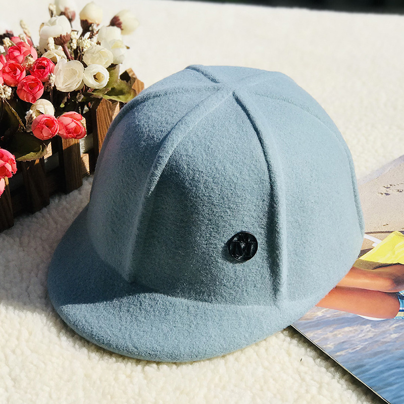 Wide Brim Hats Bucket style spring autumn season woollen baseball caps men women M letter Strip shape fashion sunblock visor hats Equestrian cap 23083