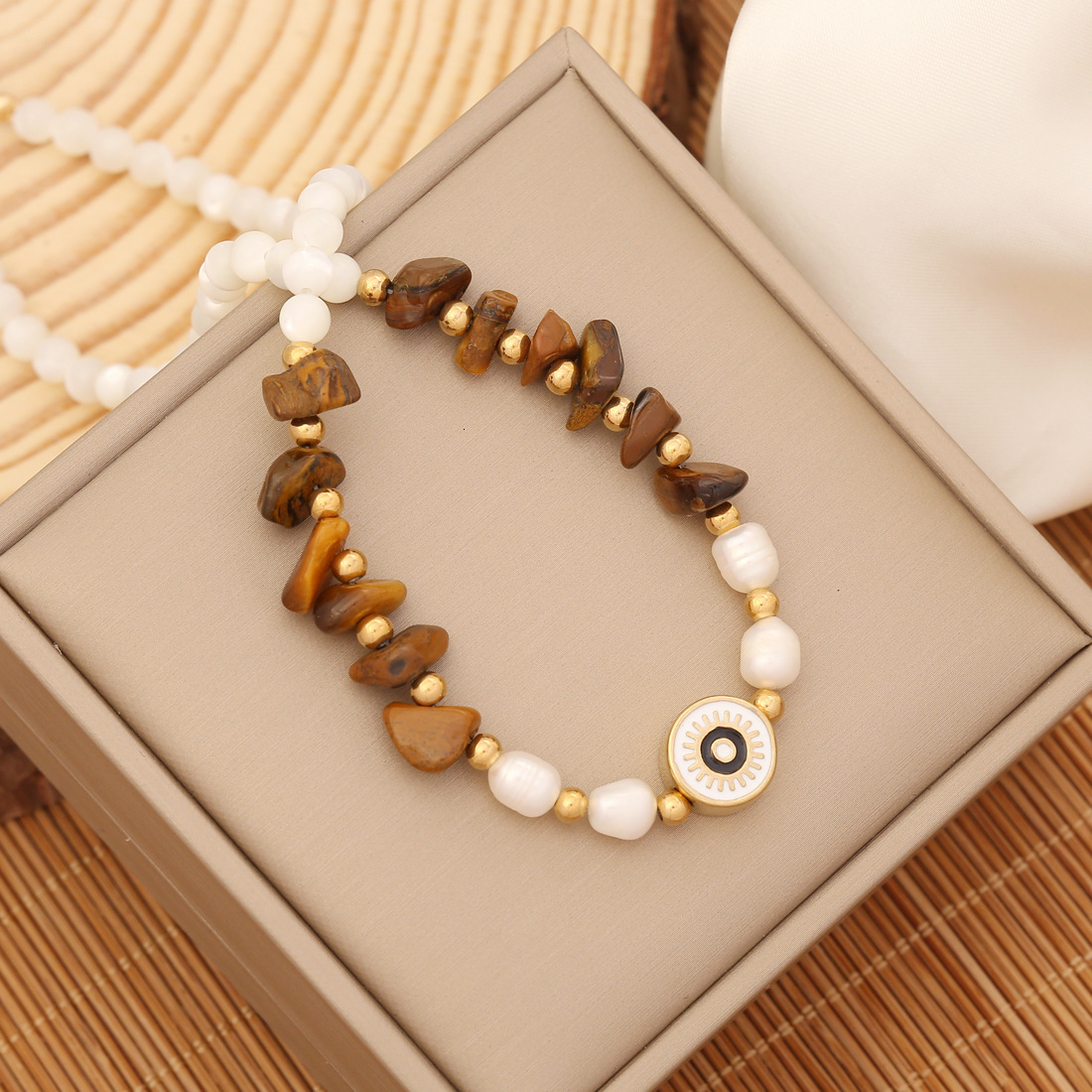 Pendant Necklaces Bohemian Natural Stone Pearl Beaded Necklace For Women Fashion Round Eyes Collar Chain Girl Handmade Jewelry Party Gift 230831
