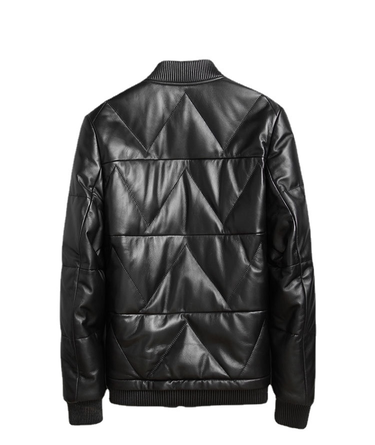Men's Leather Faux Natural Genuine Clothes Sheepskin Baseball down Jacket Coat Short Korean Slim men motorcycle 230831Z