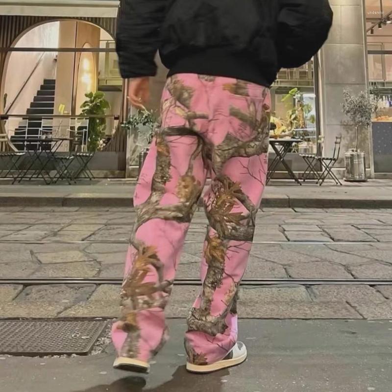 Men's Pants Y2k Pink Baggy Camouflage Cargo For Men And Women Pantalones Hombre Streetwear Loose Casual Trousers Oversized Z260315