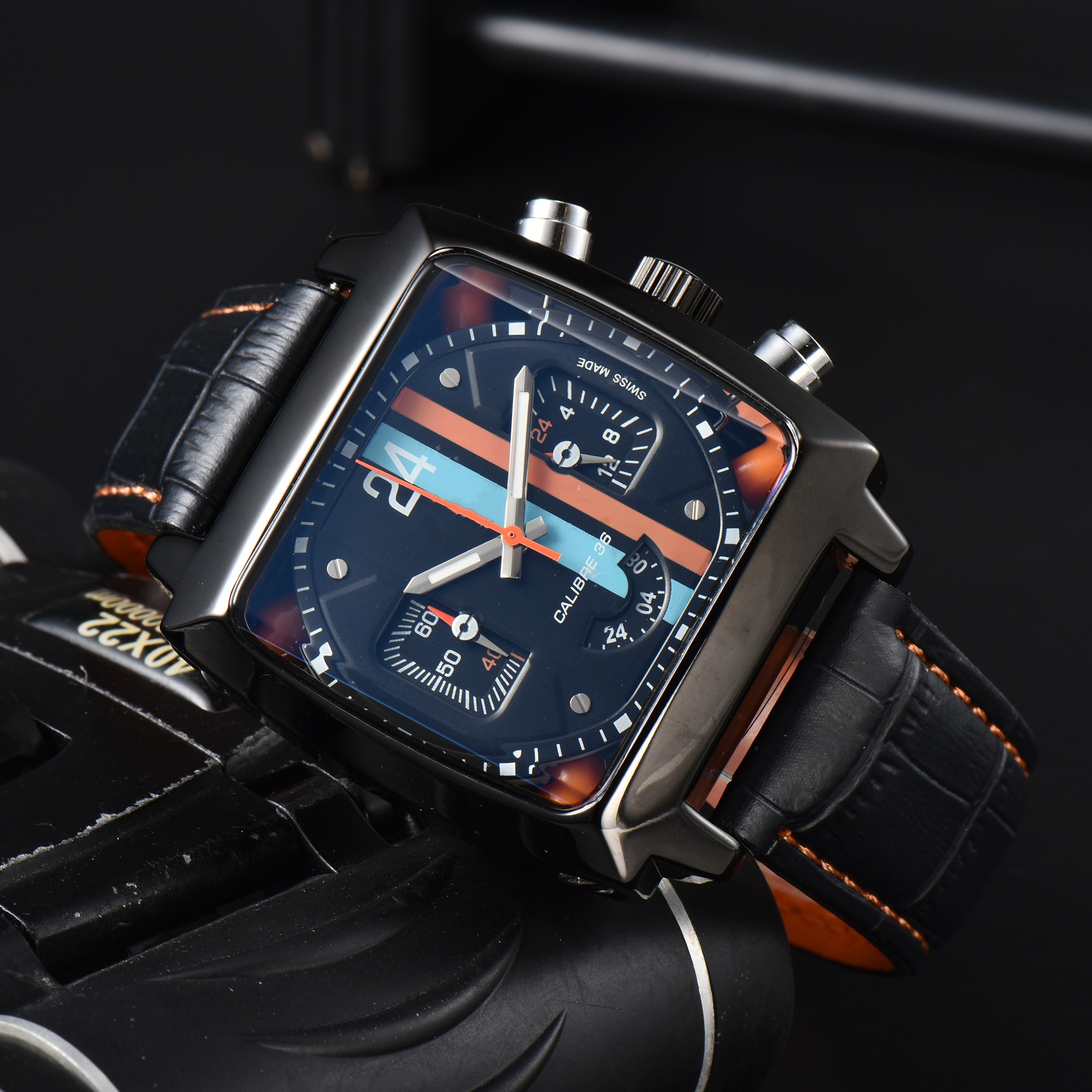 New top fashion brand Taig heu Luxury men's watch Sports leather strap Quartz watch Designer watch
