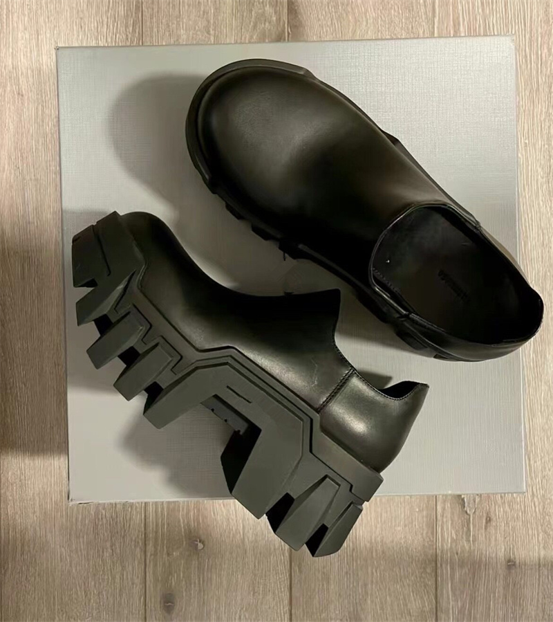 Platform Thick Sole 23SS Bulldozer Archive Real Leather Ankle Boots Handmade Quality catwalk Botas