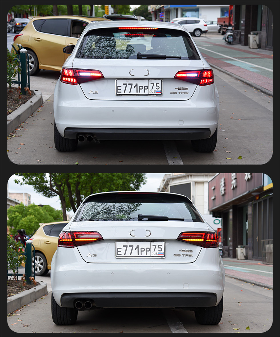 Car Tail Lights for Audi A3 LED Tail Light 2013-20 19 S3 Sportback Rear Lamp LED Turn Signal Taillight Reverse