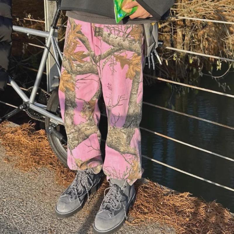 Men's Pants Y2k Pink Baggy Camouflage Cargo For Men And Women Pantalones Hombre Streetwear Loose Casual Trousers Oversized Z260315