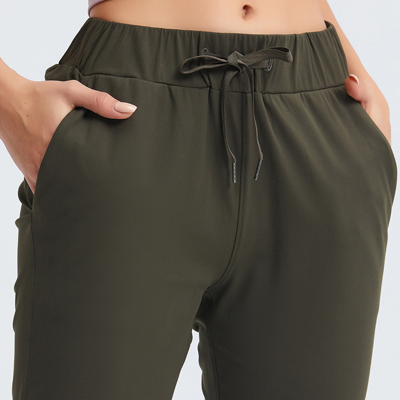 081-Mid Rise Jogger Straight-Leg Pant Relaxed Fit Women Yoga Pants Drawcord Sweatpants Sweat-wicking Fitness Trousers