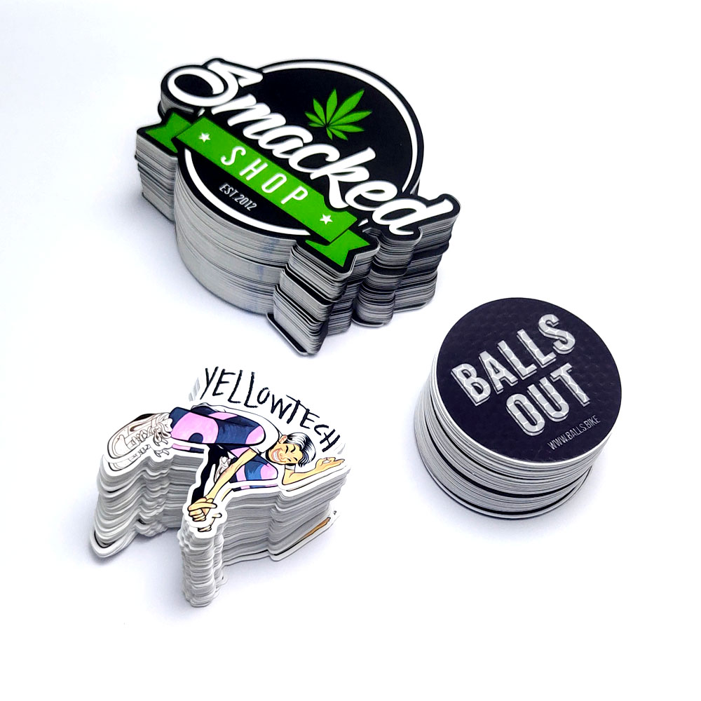 Custom Sticker Decals Printing Logo Label Shiny Stickers Sheet Self Adhesive Waterproof Vinyl Die Cut Sticky Labels For Advertising Promotion