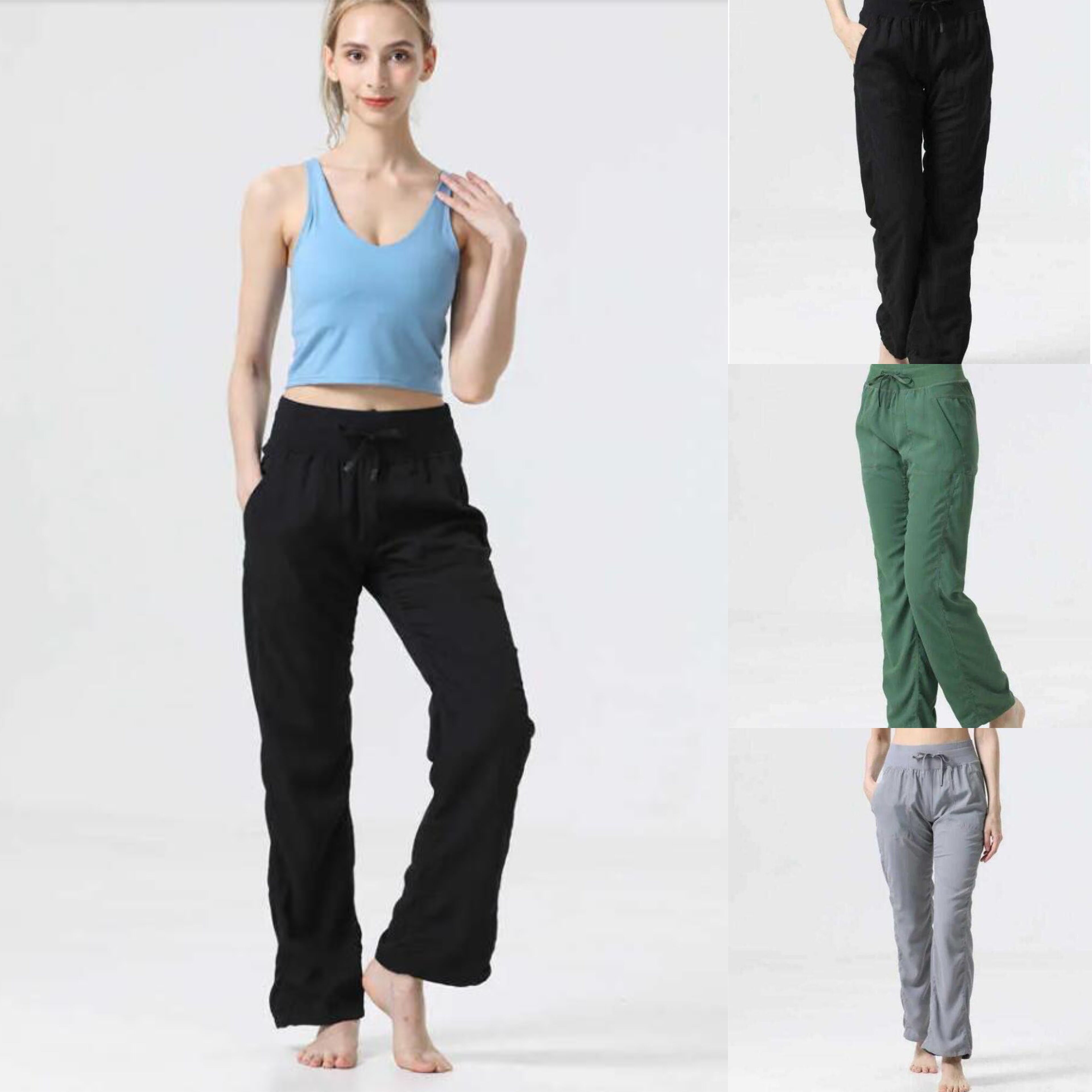 LU-256 Dance Studio Yoga Leggings Drawstring Gym Clothes Women's Sports Running Fiess Flare Pants