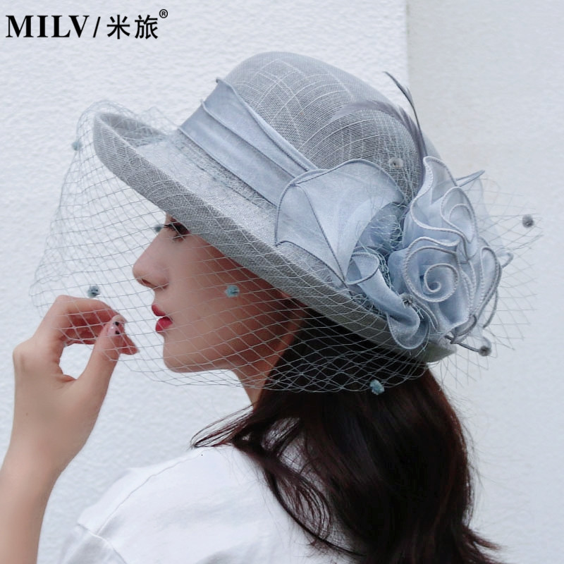 Wide Brim Hats Bucket Flower Fascinators Races For Women Elegant Banquet Fascinator Hat Girls Ladies Formal Wedding Dress Fedora 230831