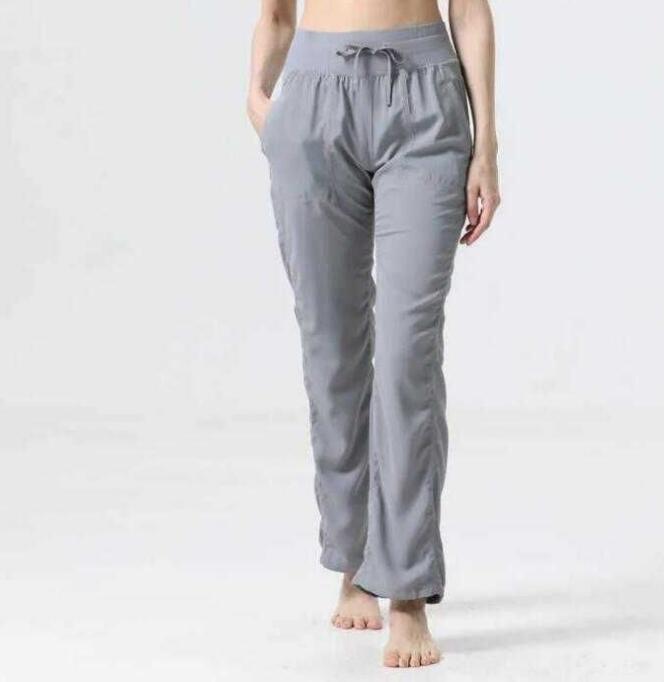 LU-256 Dance Studio Yoga Leggings Drawstring Gym Clothes Women's Sports Running Fiess Flare Pants