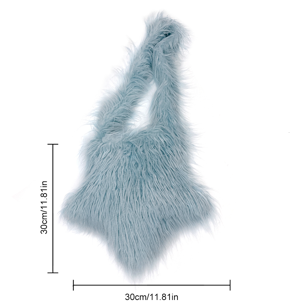 Evening Bags Heart Shaped Faux Fur Shoulder Bag Fluffy Plush Winter Women Handbags Y2K Crossbody for 2023 Tote Lady Shopper 230831