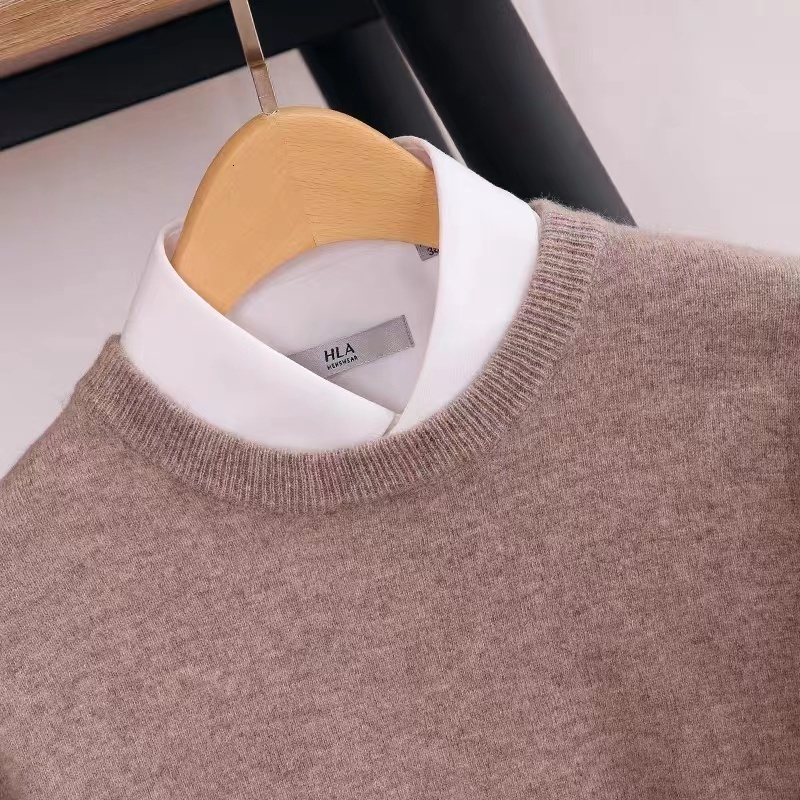 Men's Sweaters Zocept 100 Merino Wool Sweater Round Neck Thickened Tops Autumn Winter Soft Warm Casual Solid Color Knitted Pullover 230831