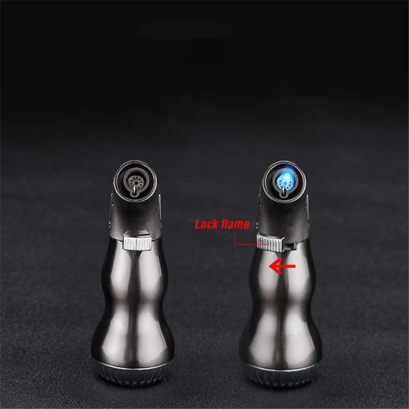Windproof Flame Lighter Jet Torch Turbo Metal Refillable Adjustable Butane No Gas Cooking Welding Gun Ignition Tool 6WDR W260202