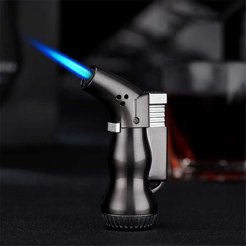 Windproof Flame Lighter Jet Torch Turbo Metal Refillable Adjustable Butane No Gas Cooking Welding Gun Ignition Tool 6WDR W260202