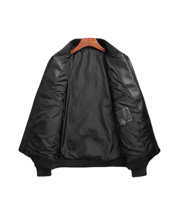 Men's Leather Faux Natural Genuine Clothes Sheepskin Baseball down Jacket Coat Short Korean Slim men motorcycle 230831Z