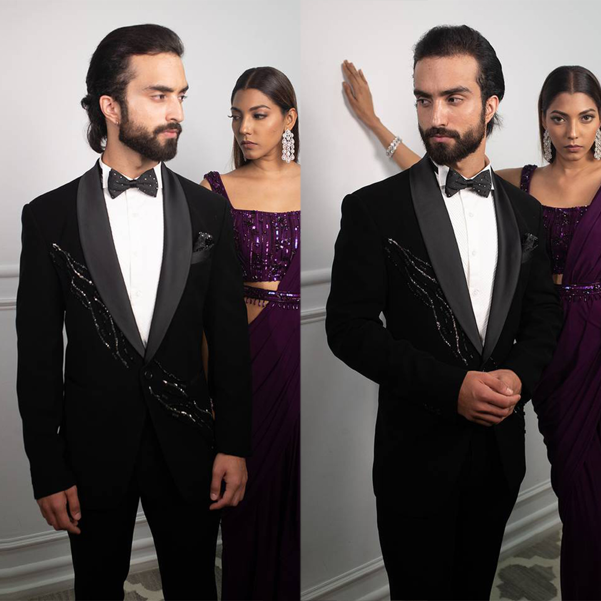 Modern Wedding Tuxedos 2 Pieces Shawl Lapel One Button Pockets Appliques Customize Coat Pants Fashion Formal Prom Occasions Tailored Exquisite