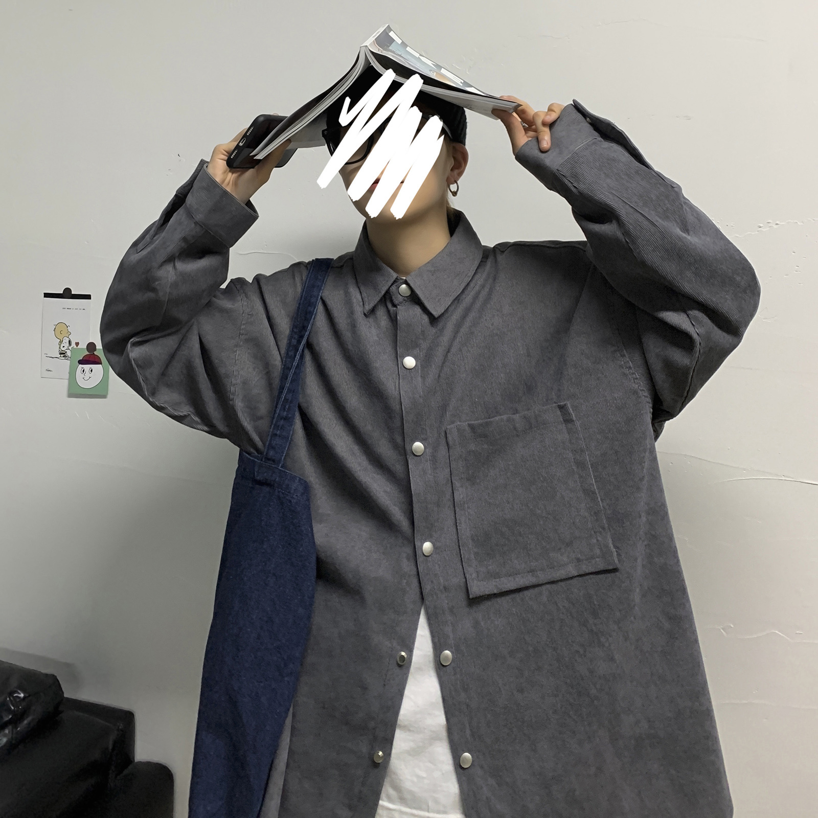 Men's Trench Coats Men Shirts Autumn Fashion Slim Fit Vintage Corduroy Shirt Male Casual Loose Long Sleeve Tops 230831