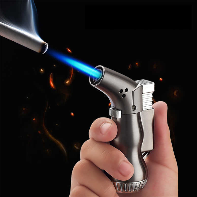 Windproof Flame Lighter Jet Torch Turbo Metal Refillable Adjustable Butane No Gas Cooking Welding Gun Ignition Tool 6WDR W260202