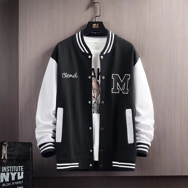 Men's Jackets Big M Letter Print Hip Hop Patchwork Baseball Mens Bomber Men Spring Oversized Streetwear Coats 230831Z
