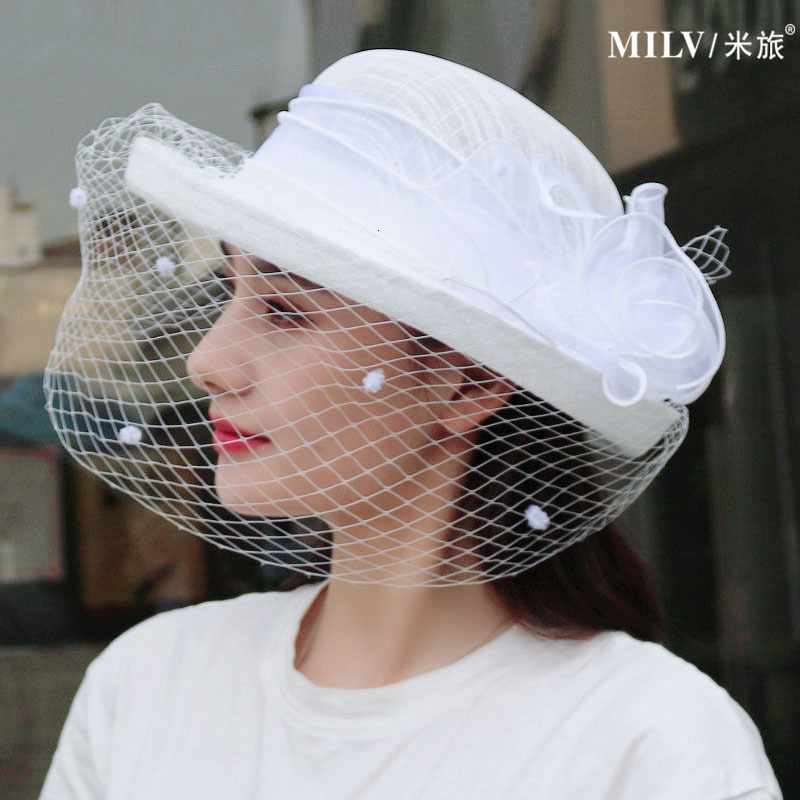 Wide Brim Hats Bucket Flower Fascinators Races For Women Elegant Banquet Fascinator Hat Girls Ladies Formal Wedding Dress Fedora 230831