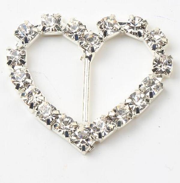 29mm Heart Rhinestone Buckles 17mm Bar 50pcslot Invitation Ribbon Slider Wedding Decorations Weddings Events6606788 ZZ