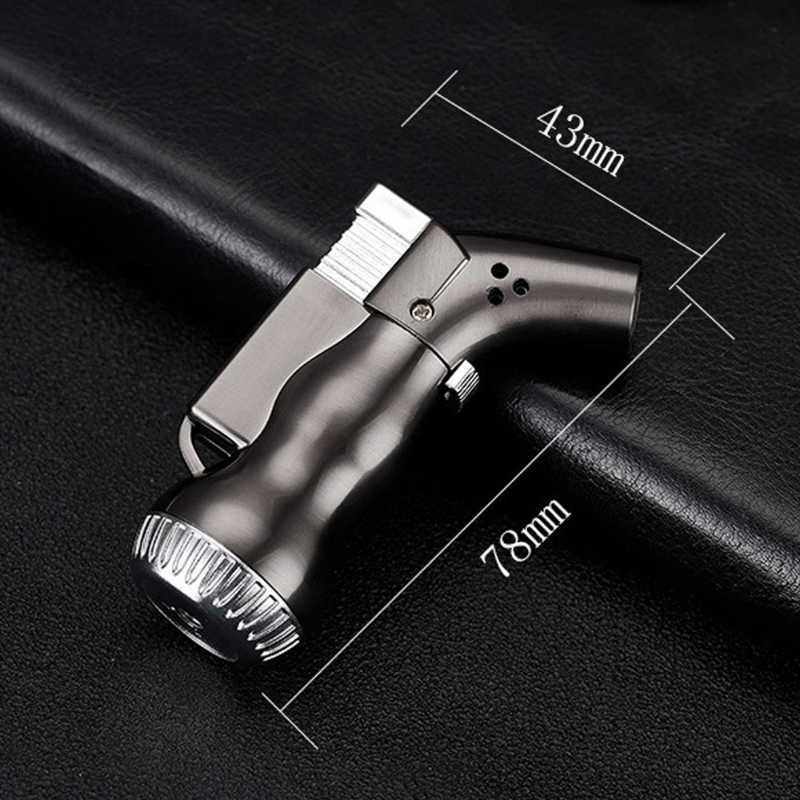 Windproof Flame Lighter Jet Torch Turbo Metal Refillable Adjustable Butane No Gas Cooking Welding Gun Ignition Tool 6WDR W260202