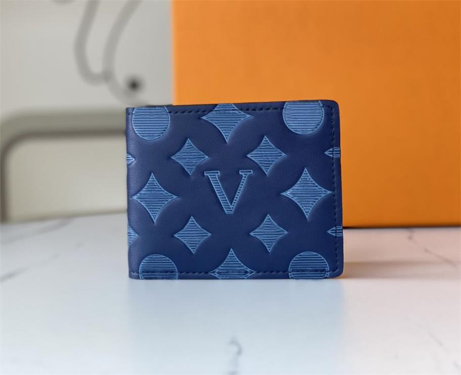 Designer mens wallets luxury Split purses embossed flower letter short credit card holders male fashion clutch bag with box high-quality