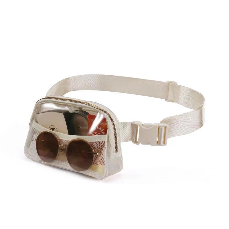 Fashionable Clear Fanny Pack Transparent Belt Bags Waist Pack Waterproof Clear Waist Bag for Sports Carry Any PhoneWallet Clear Belt Bag no logo