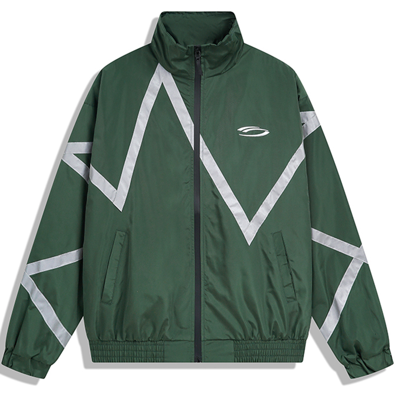 Men's Jackets Streetwear Reflective Jacket Windbreaker Retro Patchwork Men Harajuku Track Coat Unisex Baggy Bomber 230831Z
