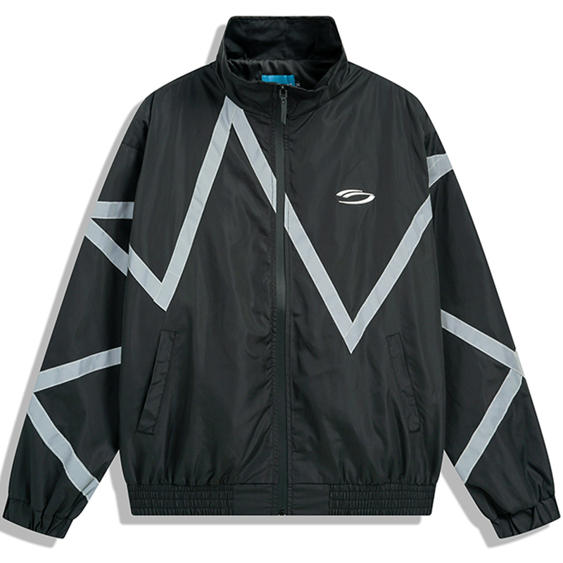 Men's Jackets Streetwear Reflective Jacket Windbreaker Retro Patchwork Men Harajuku Track Coat Unisex Baggy Bomber 230831Z