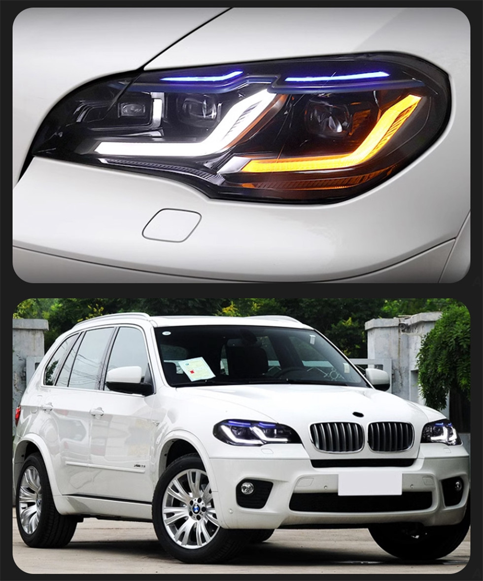 Car Headlights for BMW X5 E70 Headlights 2007-2013 E70 LED Blue Style Running Lights Turn Signal Lamp