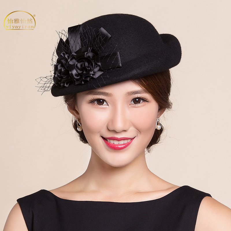 Wide Brim Hats Bucket Lady Fedora Hat Girls Flowers Dome Woolen Cap Female Basin Fisherman Cute Casual Adjustable B 8728 230831