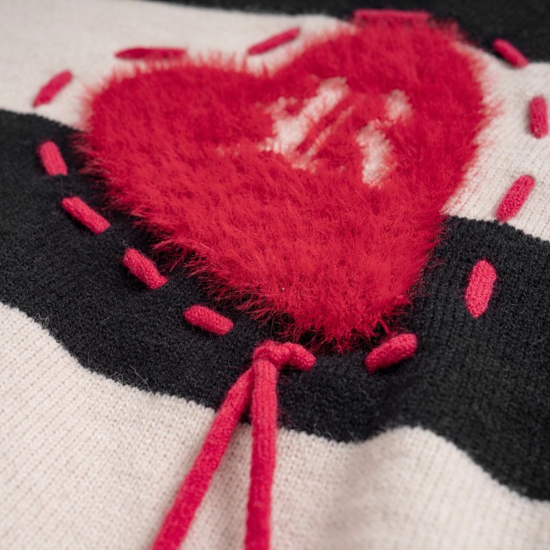 Men's Sweaters Men Ripped Streetwear Harajuku Knitted Heart Black Striped Holes Jumper 2023 Hip Hop Fashion Loose Pullover 230831