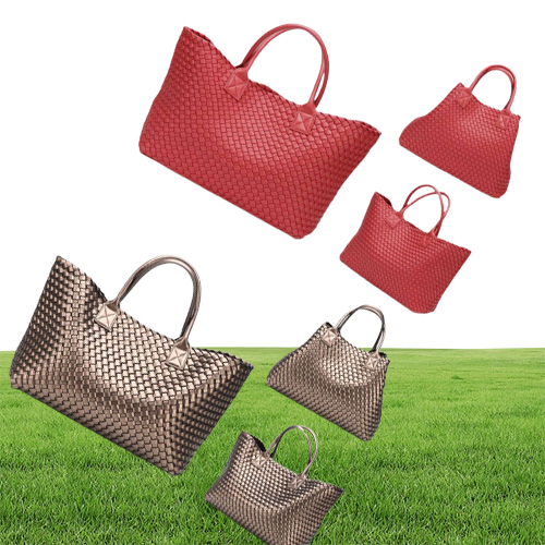 Brand Dign Woven Handbags for Women Bal Fashion Tij Weave Hand Shoulder Lady Great Capacity Purse Shopping Man bag395E