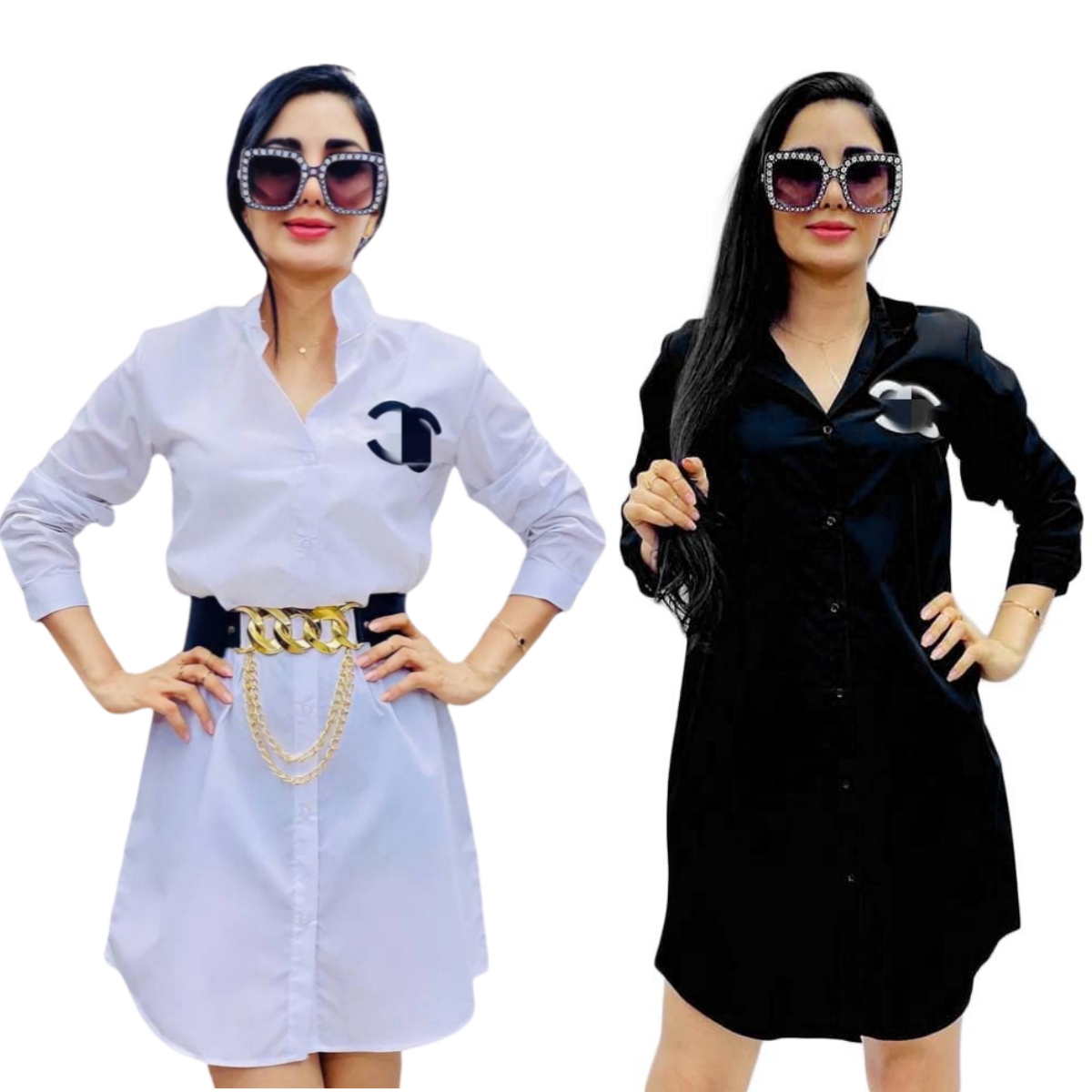 Embroidery Shirt Dresses Women Casual Lapel Neck Long Sleeve Short Tunic Dress Free Ship
