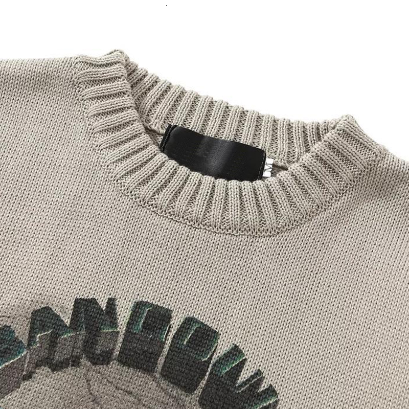 Men's Sweaters knitted sweater angel lightning printed street clothing hiphop style Harajuku casual oversized autumn 230831