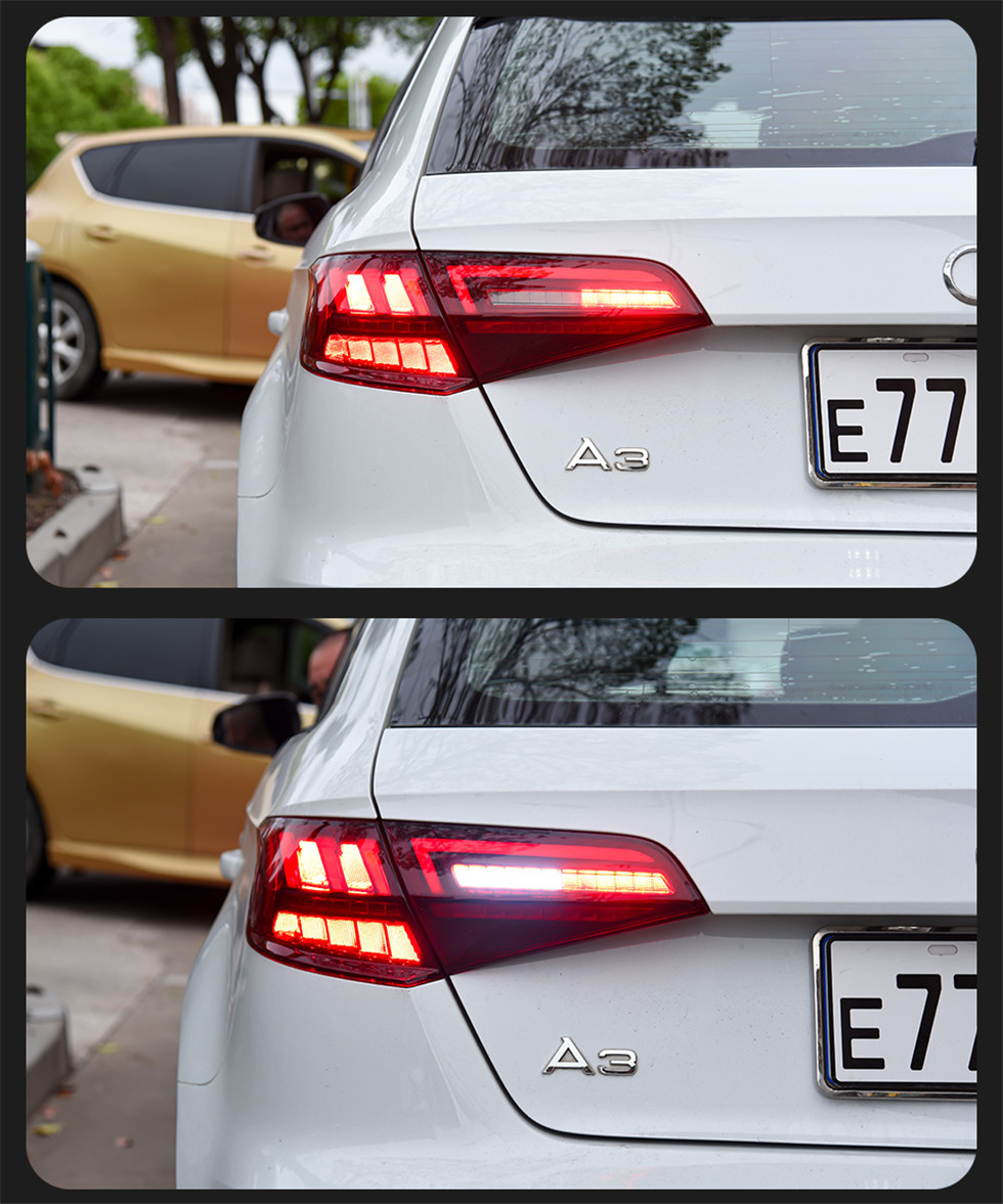Car Tail Lights for Audi A3 LED Tail Light 2013-20 19 S3 Sportback Rear Lamp LED Turn Signal Taillight Reverse