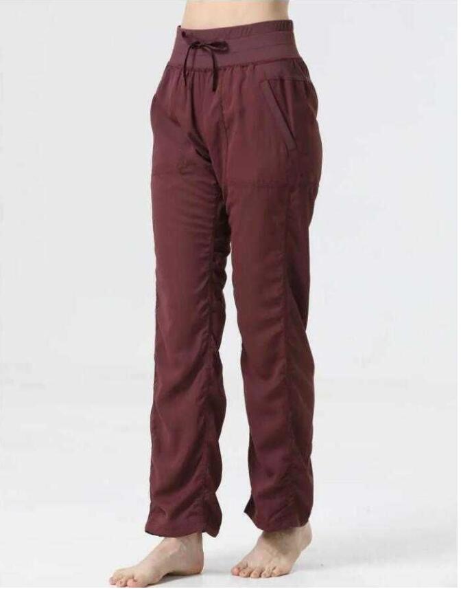 LU-256 Dance Studio Yoga Leggings Drawstring Gym Clothes Women's Sports Running Fiess Flare Pants