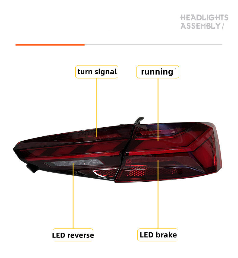 Car Taillight for Audi A5 Tail Lamp 20 17-20 20 S5 LED Light Animation Turn Signal Lights Reverse Brake Lamp