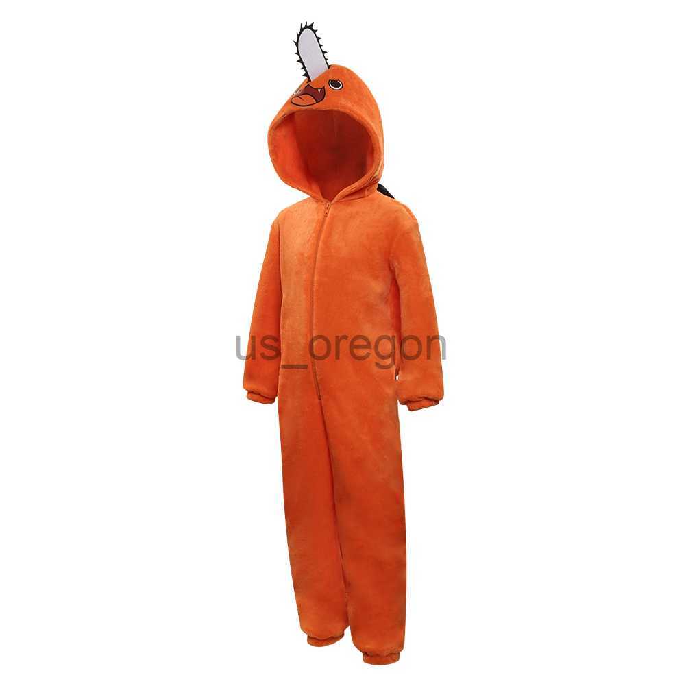 home clothing Anime Chainsaw Man Pochita Cosplay Pajamas Fantasia Adult Kids Flannel Home Clothes Cartoon Hooded Winter Pajamas Sleepwear x0902