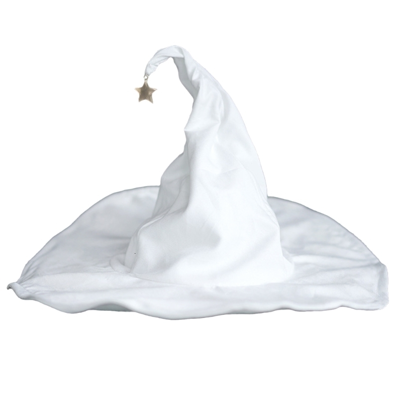 Beanie Skull Caps Halloween Pleated Witch Cap Vintage Women White Hat Lolita Style Suede Hat 230831