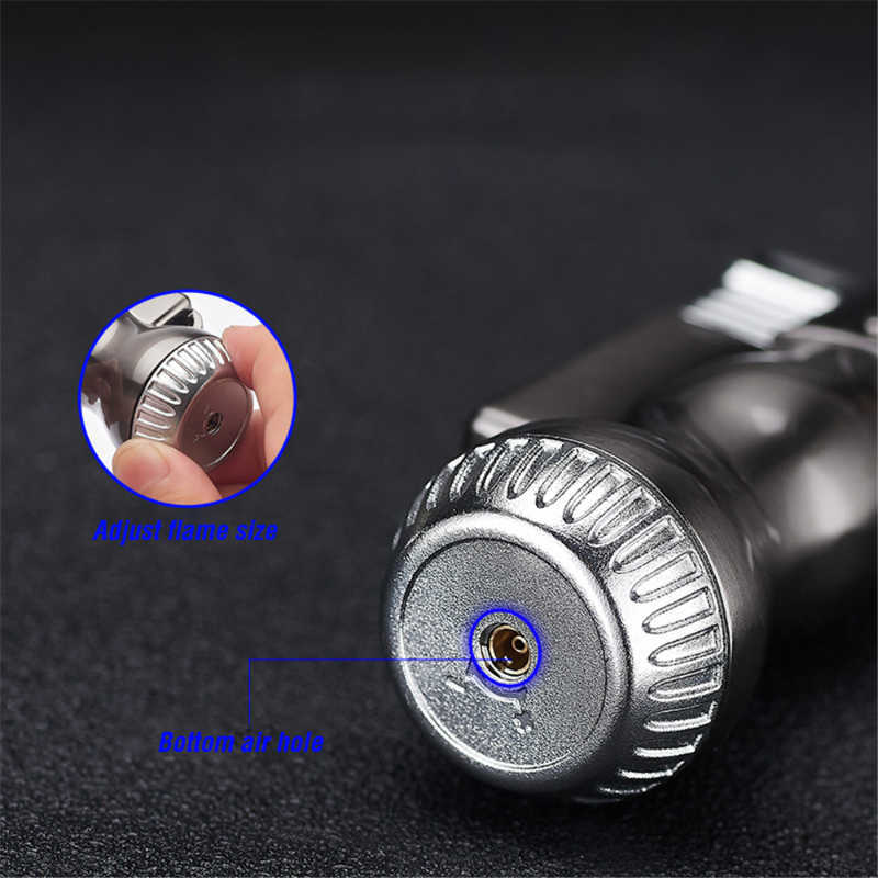 Windproof Flame Lighter Jet Torch Turbo Metal Refillable Adjustable Butane No Gas Cooking Welding Gun Ignition Tool 6WDR W260202