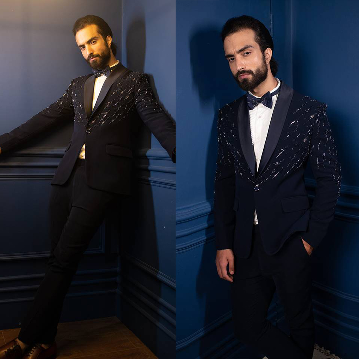 Cool Wedding Tuxedos 2 Pieces Shawl Lapel One Button Pockets Shining Appliques Customize Coat Pants Fashion Party Prom Occasions Tailored Exquisite