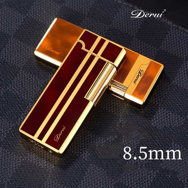 DERUI Ultra Thin Metal Butane No Gas Lighter Grinding Wheel Side Slip Ignition Mini Inflatable Portable Smoking Accessories Gadgets 73Z3 W260202